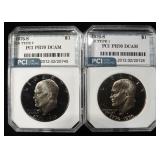 (2) GRADED EISENHOWER DOLLARS
