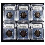 (6)1965 KENNEDY 50C ICG BLACK RUTHENUIM & ROSE AU