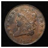 1828 HALF CENT 12 STARS AU/BU