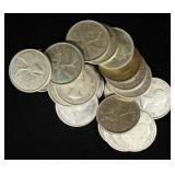 (20) 25CENT CANADIAN 80% SILVER