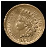 1859 INDIAN CENT AU/BU