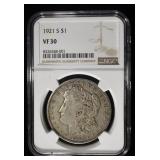 1921-S MORGAN DOLLAR NGC VF30