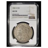 1921-D MORGAN DOLLAR NGC AU50