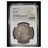 1879 MORGAN DOLLAR NGC AU58