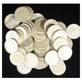 (50) 90% SILVER ROOSEVELT DIMES