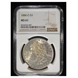 1884-O MORGAN DOLLAR NGC MS61
