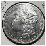 1892-S MORGAN DOLLAR AU