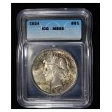 1924 PEACE DOLLAR ICG MS65