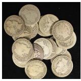 (20) 90% SILVER BARBER QUARTERS