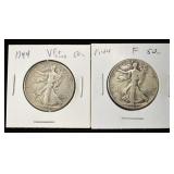 (2) 1944 WALKING LIBERTY HALF DOLLARS