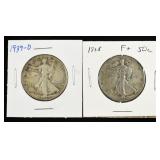 1939-D & 1938 WALKING LIBERTY HALF DOLLARS