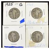 (2) 1925 & (2) 1926 STANDING LIBERTY QUARTERS