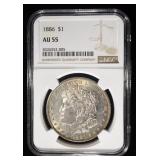 1886 MORGAN DOLLAR NGC AU55