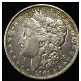 1901 MORGAN DOLLAR XF CLEANED