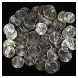 (55) 1964-D WASHINGTON QUARTERS BU