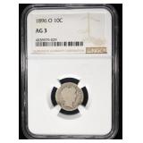 1896-O BARBER DIME NGC AG3
