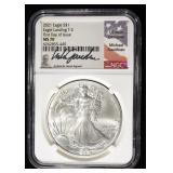 2021 T-2 SILVER EAGLE NGC MS-70 1ST DAY ISSUE