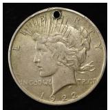 1922 PEACE DOLLAR HOLE