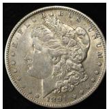 1891-O MORGAN DOLLAR AU CLEANED