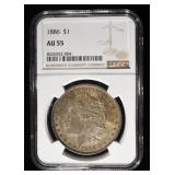 1886 MORGAN DOLLAR NGC AU55