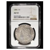 1896 MORGAN DOLLAR NGC AU53