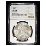 1889 MORGAN DOLLAR NGC MS62