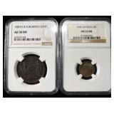 (2) FOREIGN NGC GRADED COINS