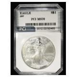 1997 AMERICAN SILVER EAGLE PCI PERFECT GEM BU