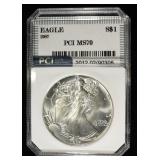 1987 AMERICAN SILVER EAGLE PCI PERFECT GEM BU