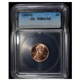 1995-D LINCOLN MEMORIAL CENT ICG MS69 RD
