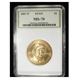 2007-P JEFFERSON $1 GCGS PERFECT GEM BU