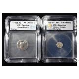 2 SILVER ANCIENTS 854-1011 DAMMA, 117-138 DENARIUS