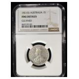 1921(S) AUSTRALIA 1S NGC FINE DETAIL CLEANED