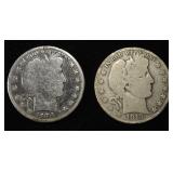 1908-O & 1913-S BARBER HALF DOLLARS