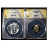 (2) ANACS GRADED COINS COLLECTORS LOT