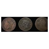 1803, 1847, 1833 LARGE CENTS