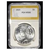 1923 PEACE DOLLAR PGA SUPERB GEM BU