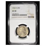 1932-S WASHINGTON QUARTER NGC XF40