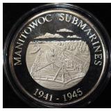 MANITOWOC SUBMARINES 1 OZ .999 SILVER ROUND