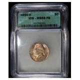 1950-D JEFFERSON NICKEL ICG MS65 FS