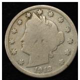 1912-S 'V' NICKEL VG
