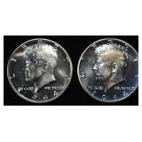(2) 90% SILVER 1964 KENNEDY HALF DOLLARS PROOF BU