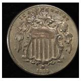 1869 SHIELD NICKEL XF