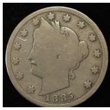 1885 'V' NICKEL VG