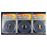 LINCOLN CENT 3-COIN SET ANACS #0990 OF 1,776