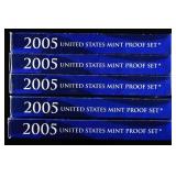 (5) 2005 MINT PROOF SETS