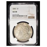 1896 MORGAN DOLLAR NGC AU58