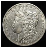 1884-S MORGAN DOLLAR AU