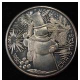 1988 CHRISTMAS 1 OZ .999 SILVER ROUND