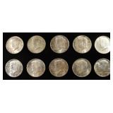 (10) 90% SILVER KENNEDY HALF DOLLARS